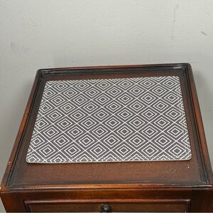 Leather Geometric Reversible Gray/Green Decorative Pad